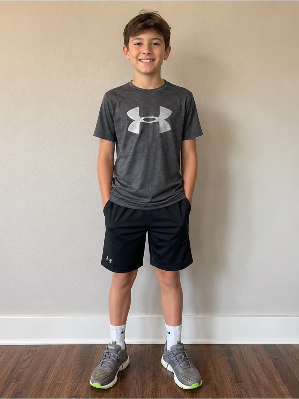 Boys Skechers Sneakers in Gray and Neon Green - Picture 1 of 11
